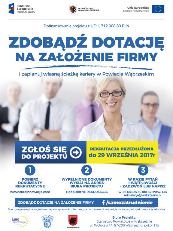 Bezzwrotna Dotacja Na Założenie Firmy 2015 Wąbrzeźno: Bezzwrotna pomoc finansowa na założenie działalności