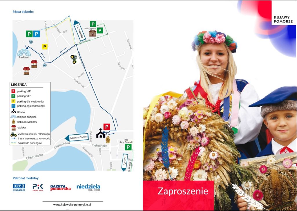 Zaproszenie na dożynki do Wąbrzeźna